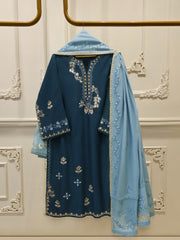 3 Piece - Embroidered Kora Cotton Suit  S113164