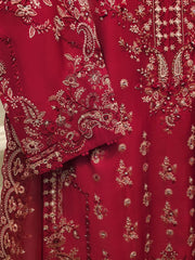 3 Piece- Pure Sheesha Silk Embroidered Suit S113496