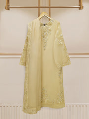 3 Piece - Pure Organza Embroidered Suit S110111