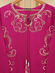 3 Piece - Pure Raw Silk Embroidered Suit S109516