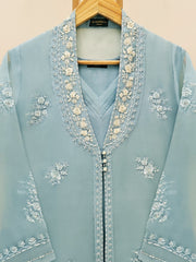 2 Piece - Pure Organza Embroidered Suit S109514
