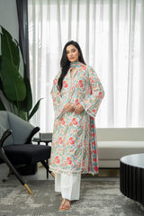 (Unstitched) 3 Piece - Pure Printed Cambric Suit FF-2119