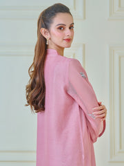 2 Piece - Pure Cotton Net Embroidered Suit S109987