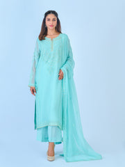 3 Piece - Embroidered Chiffon Suit S109940