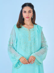 3 Piece - Embroidered Chiffon Suit S109940