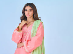 2 Piece - Pure Embroidered Cambric Suit S109856