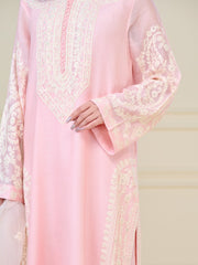 3 Piece - Pure Cotton Net Embroidered Suit S110076