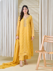 3 Piece - Embroidered Chiffon Suit S110113