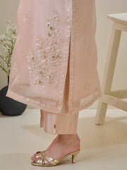3 Piece - Pure Organza Embroidered Suit S110135