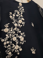 3 Piece - Pure Organza Embroidered Suit S110164
