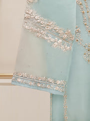 3 Piece - Pure Organza Embroidered Suit S110230