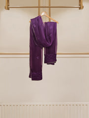 3 Piece - Pure Embroidered  Raw Silk Suit S110153