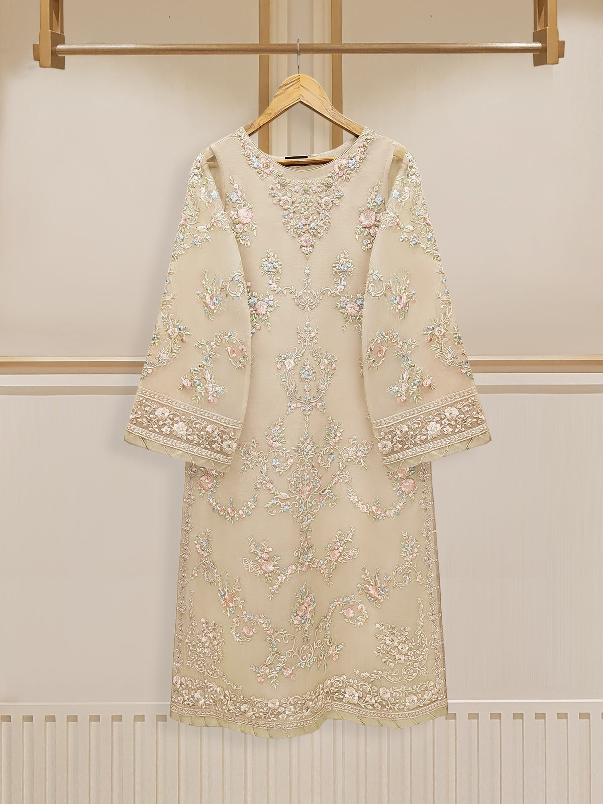 2 Piece - Pure Organza Embroidered Suit S110426