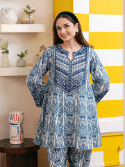 2 Piece - Digital Printed Embroidered Cambric Suit S110430