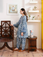 2 Piece - Digital Printed Embroidered Cambric Suit S110430