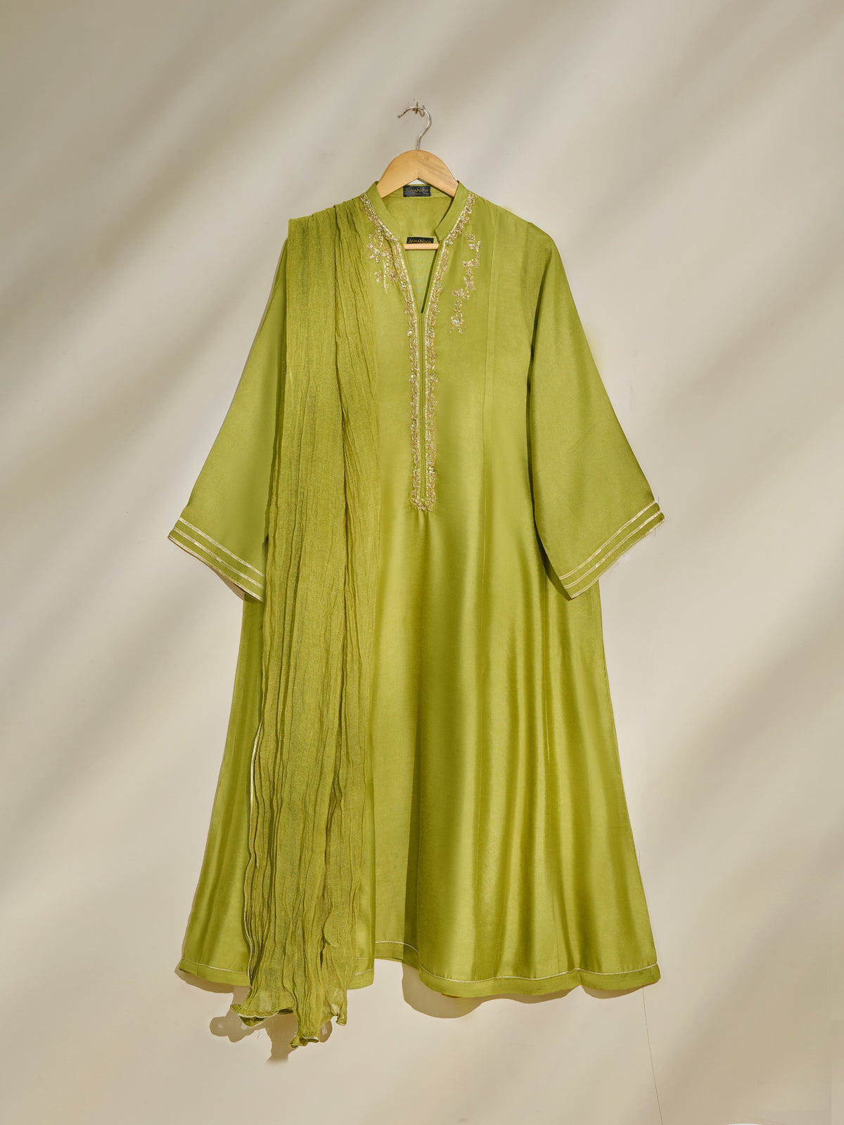 3 Piece- Pure Silk Net Embroidered Suit S110462