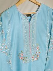 2 Piece- Pure Silk Net Embroidered Suit S110443