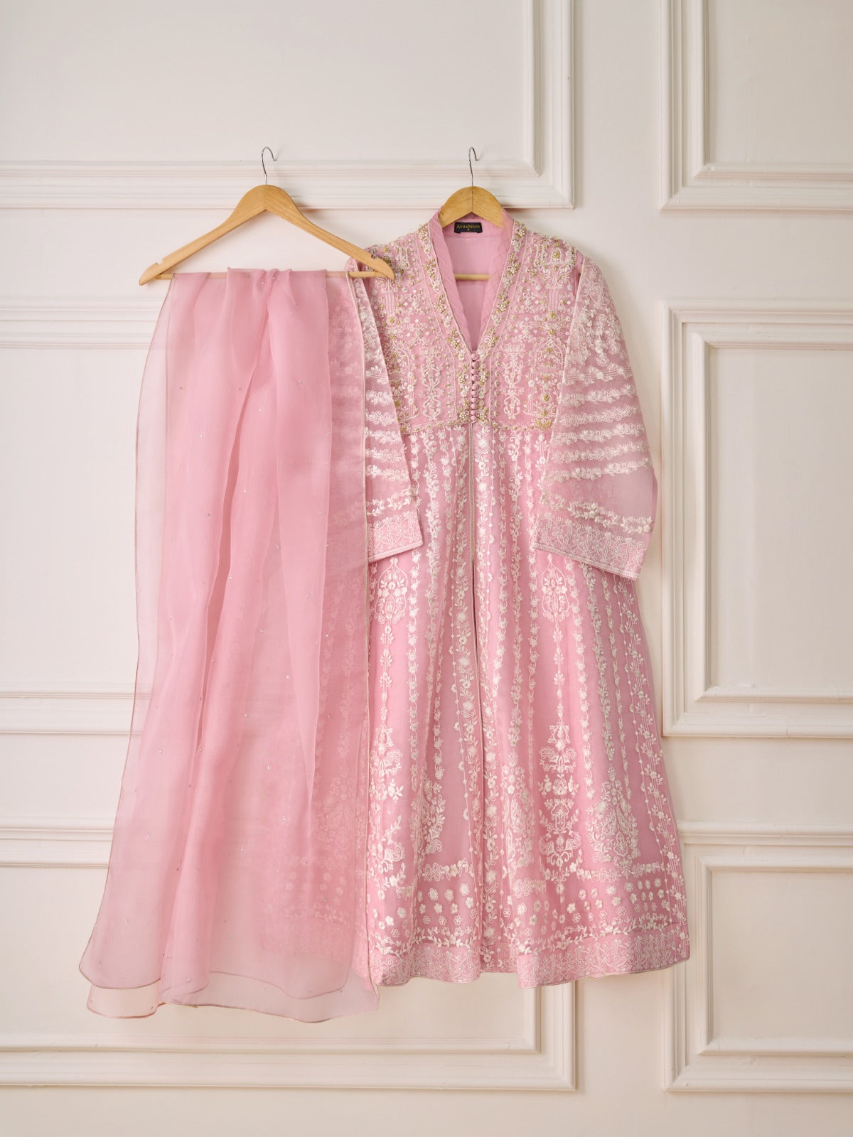 3 Piece Stitched Embroidery Organza Suit - Ready To Wear