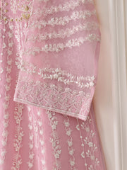 3 Piece - Pure Organza Embroidered Suit S110410