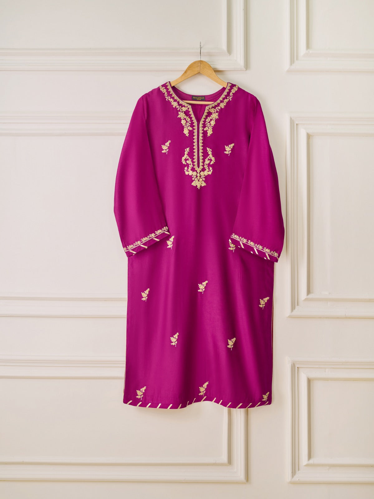 2 Piece- Pure Silk Net Embroidered Suit S110435
