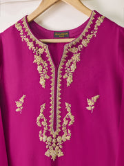 2 Piece- Pure Silk Net Embroidered Suit S110435