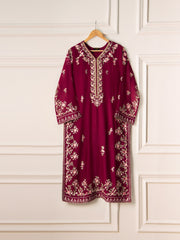 2 Piece- Pure Cotton Net Embroidered Suit S110745