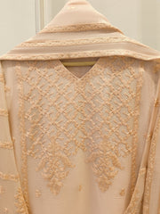 3 Piece - Pure Embroidered Cotton Net Suit S111997