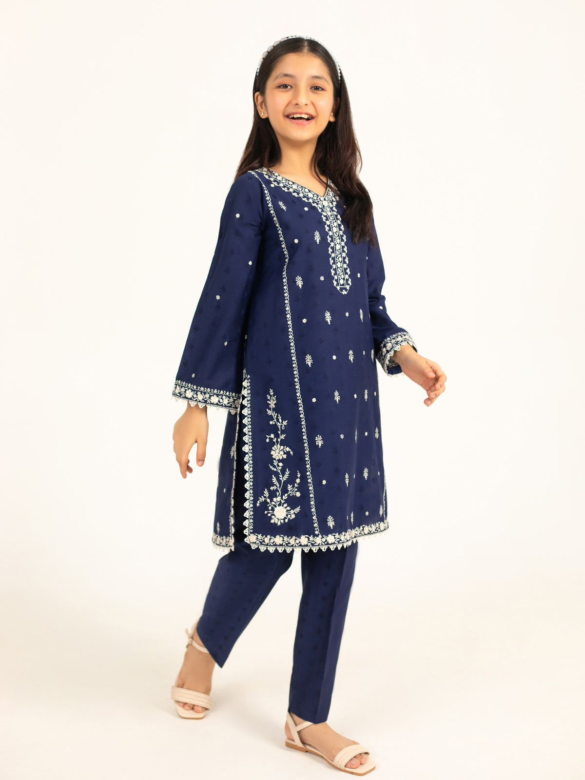 (Kids) 2 Piece - Embroidered Lawn Suit FKD-085
