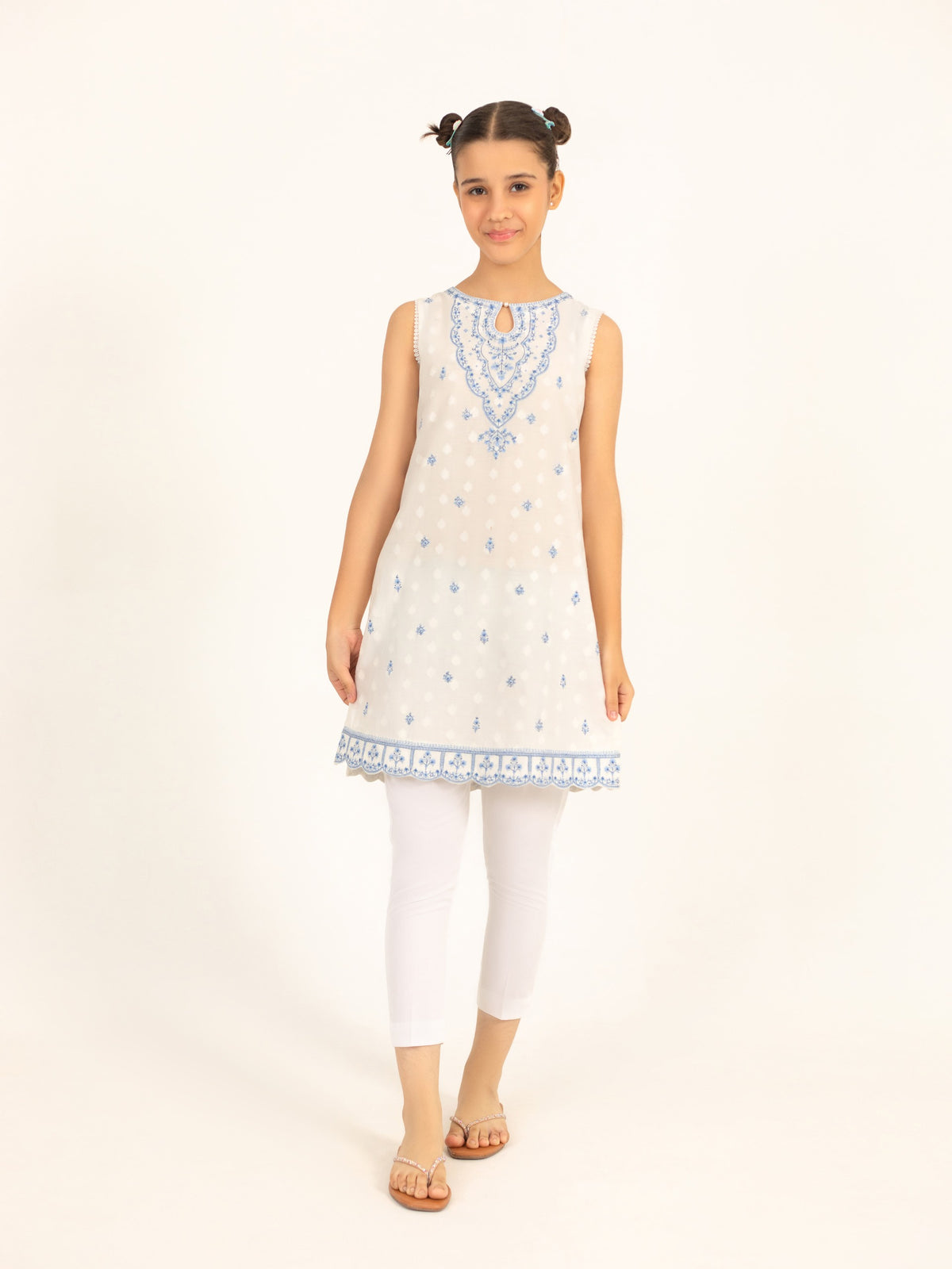 (Kids) 2 Piece - Embroidered Lawn Suit FKD-083