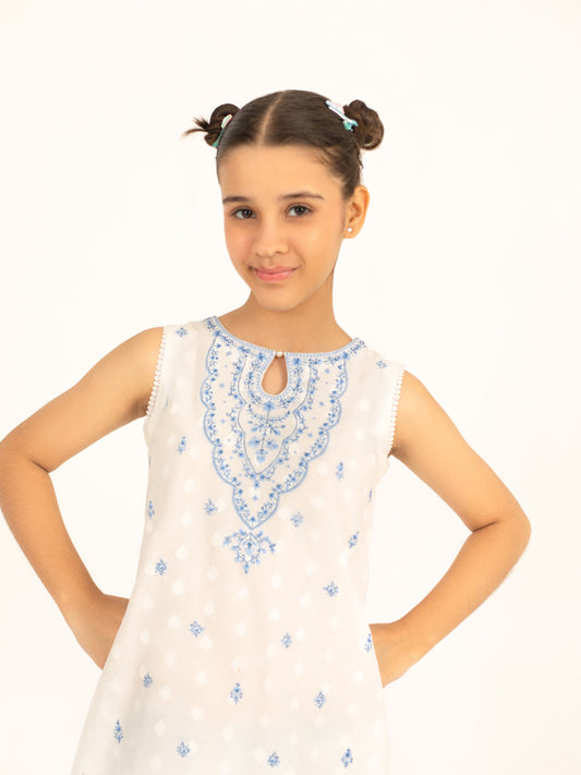 (Kids) 2 Piece - Embroidered Lawn Suit FKD-083