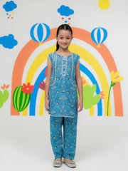 (Kids) - 2 Piece Digital Printed Lawn Suit FKD-066