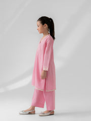 (Kids) 2 Piece - Embroidered Cambric Suit FKD-092