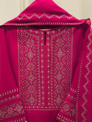 3 Piece - Embroidered Kora Cotton Silk Suit S112451