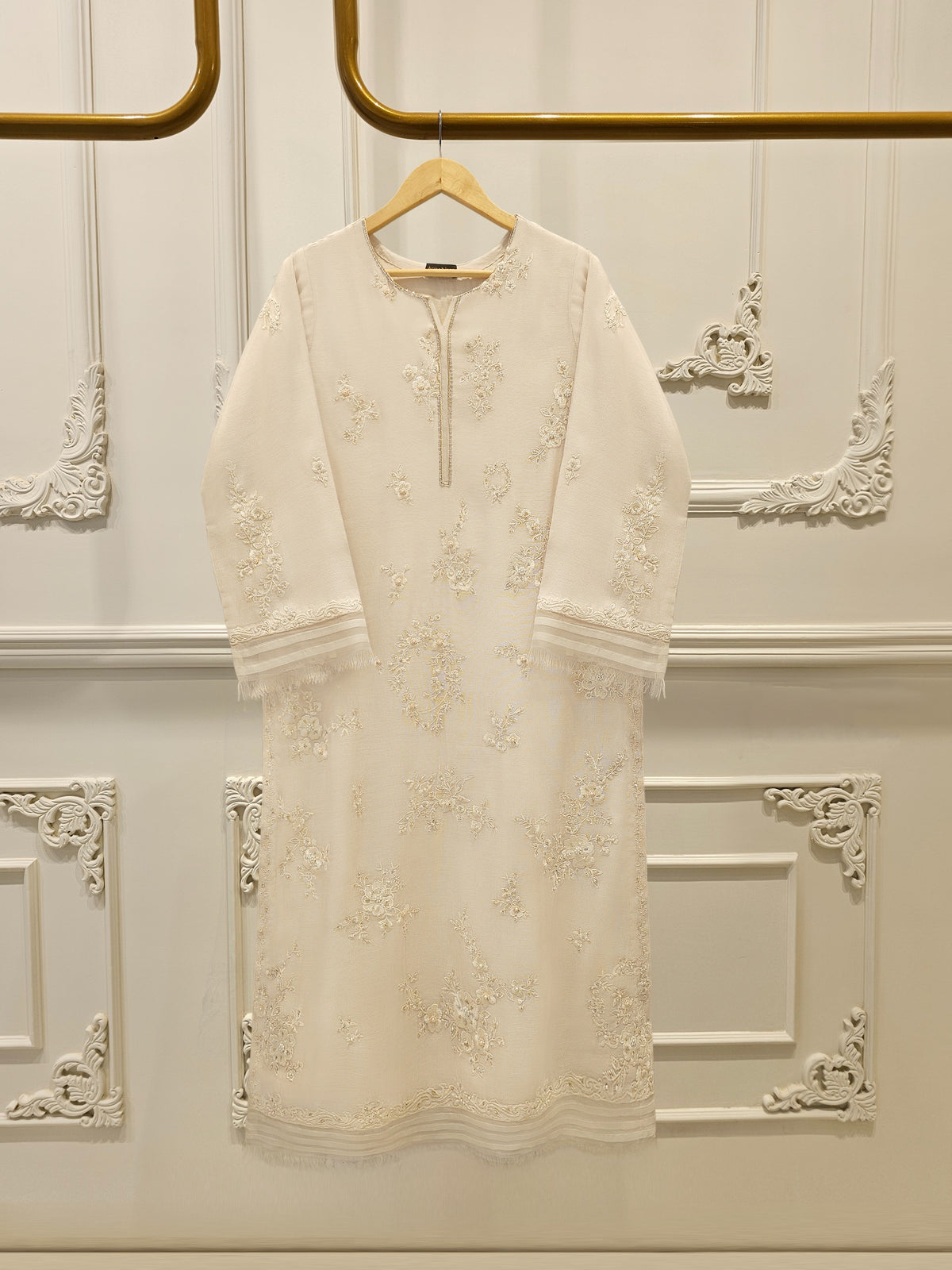 2 Piece - Pure Embroidered Cotton Net Suit S112453
