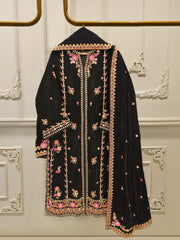 3 Piece - Embroidered Velvet Suit S112565
