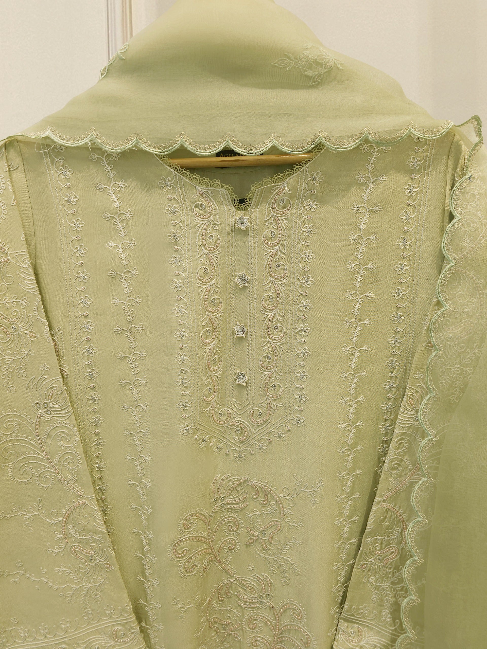 Premium Beige Sheesha Silk Maxi
