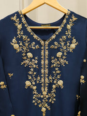 2 Piece-  Pure Embroidered Sheesha Silk Suit S112799