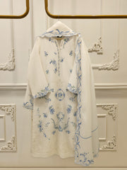 3 Piece - Embroidered Kora Cotton Suit  S112790