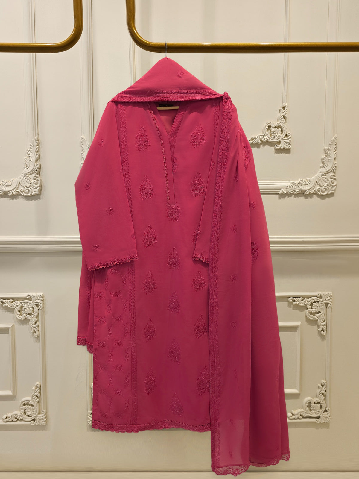 3 Piece - Embroidered Swiss Voile Suit S112834