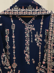 3 Piece - Pure Chiffon Embroidered Suit S112857