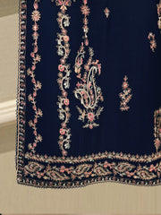 3 Piece - Pure Chiffon Embroidered Suit S112857