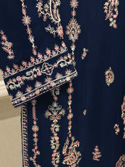 3 Piece - Pure Chiffon Embroidered Suit S112857