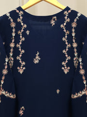 3 Piece - Pure Chiffon Embroidered Suit S112857