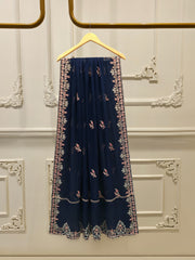 3 Piece - Pure Chiffon Embroidered Suit S112857