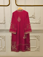 3 Piece-  Pure Embroidered Sheesha Silk Suit S112897