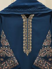 3 Piece-  Pure Embroidered Sheesha Silk Suit S112899