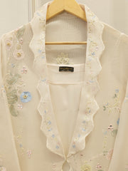 Pure Embroidered Cotton Net Shirt S112911