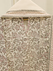 3 Piece - Hand Block Printed Kora Cotton Suit  S112945