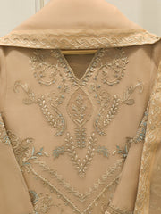 3 Piece - Pure Organza Embroidered Suit S112948