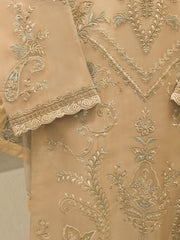 3 Piece - Pure Organza Embroidered Suit S112948
